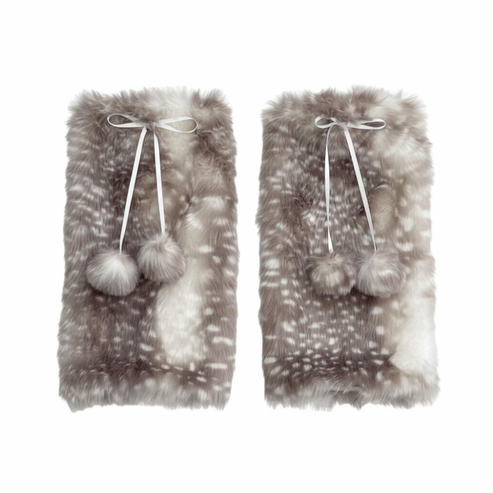Y2k Furry Leg Warmers Fawn Dot Plush Leg Coverings Fashion Winter Leg Warmers Accessories