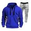 Men's Winter Fleece Multi-pocket Zipper Sweatshirt Suit Personalized Casual Hoodie Suit