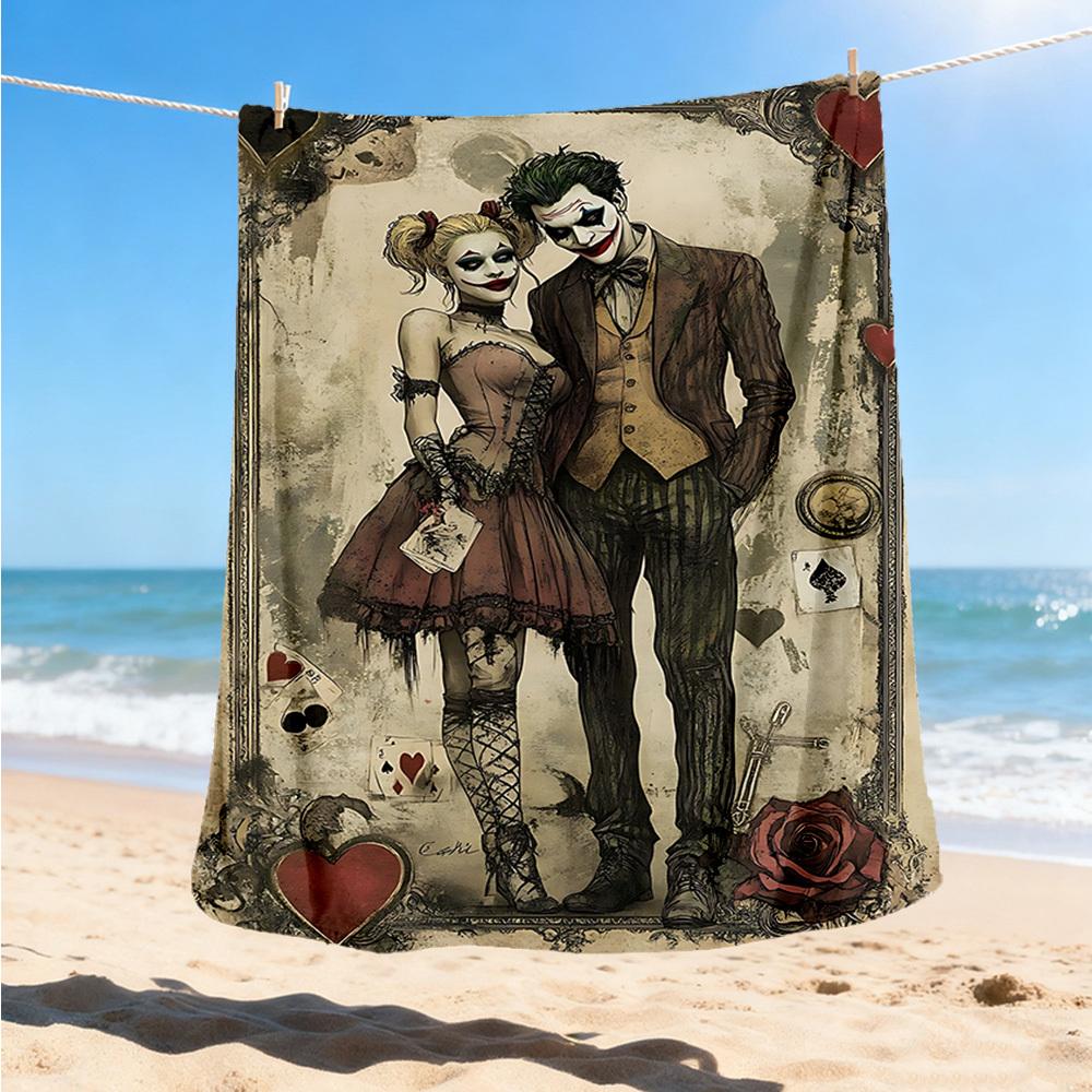 1 шт. Джокер, Харли Квинн Наружное фланелевое одеяло Подарок для мальчиков, девочек, взрослых, семьи, друзей