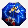 1pc Sonic the Hedgehog Automatic Opening Folding Umbrella - Portable 3-Fold Design, 8-Rib Outdoor Umbrella, Festival Gift for Fans, Travelers, Da