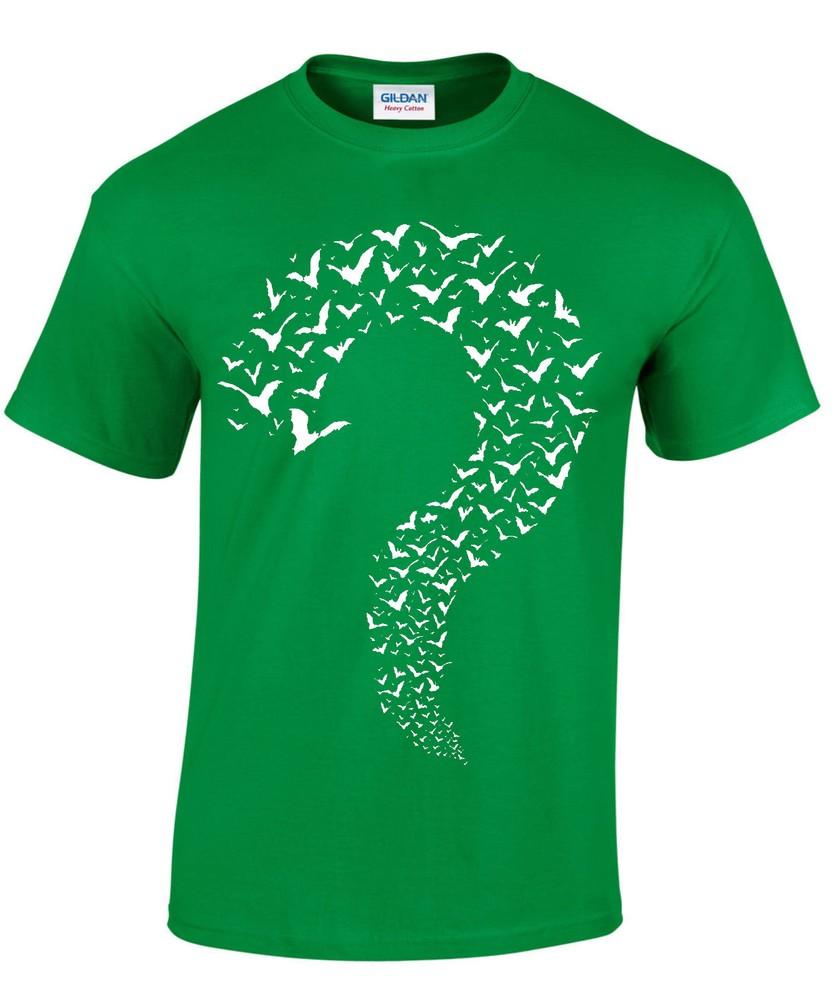 QUESTION MARK T-shirt Bat Vampire Funny Joke Goth Xmas Gift Point Curious Top