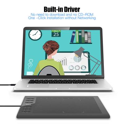 Профессиональный графический планшет для рисования 10x6 дюймов, 12 экспресс-клавиш с 8192 уровнями, без батареи