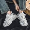 Spring and Autumn New Thick-soled Heightening Sports Casual Shoes, Adolescent Personality Mesh Breathable Men's Dad Shoes Trendy Shoes