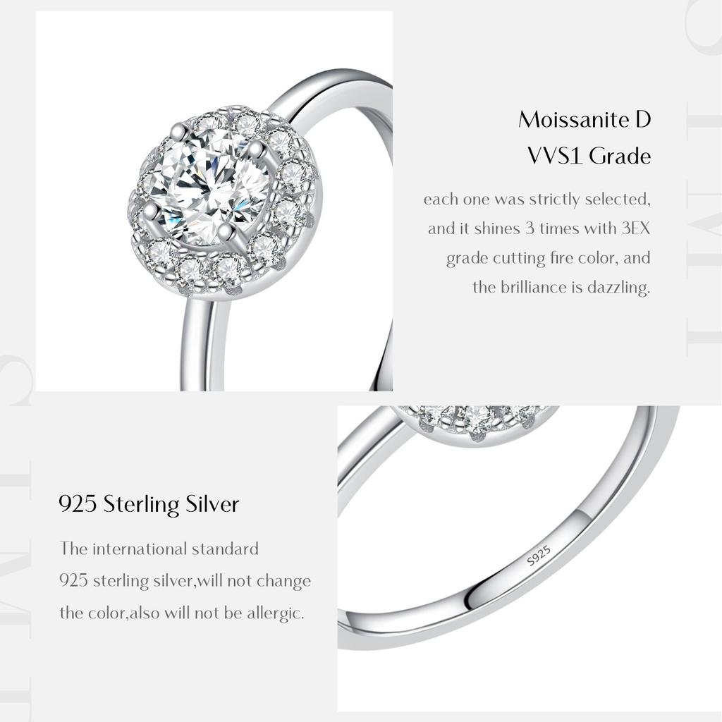 MODIAN Кольцо D Kleur Vvs1 Ronde Moissaniet 0,5 карата, стерлинговое серебро 925 пробы, Ringen Prachtige Bruiloft Sieraden Voor Vrouwen Jubileum Cadeau