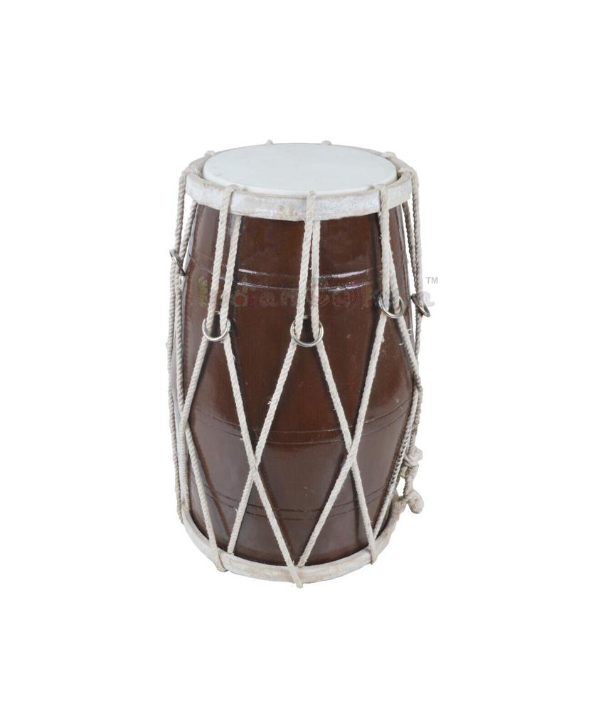 Handmade Indian Folk Musical Rope Dholak with Protective Cove