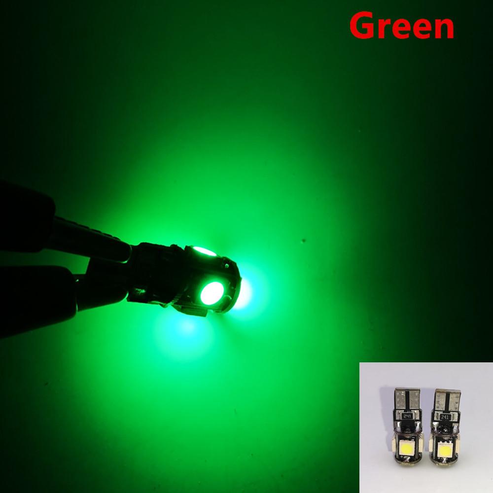 20PCS T10 Canbus White Blue Red Yellow Pink Green Ice Blue 5smd Car Light W5w 194 168 Error Bulbs DC 12V Wedge Lamp Parking Lamp