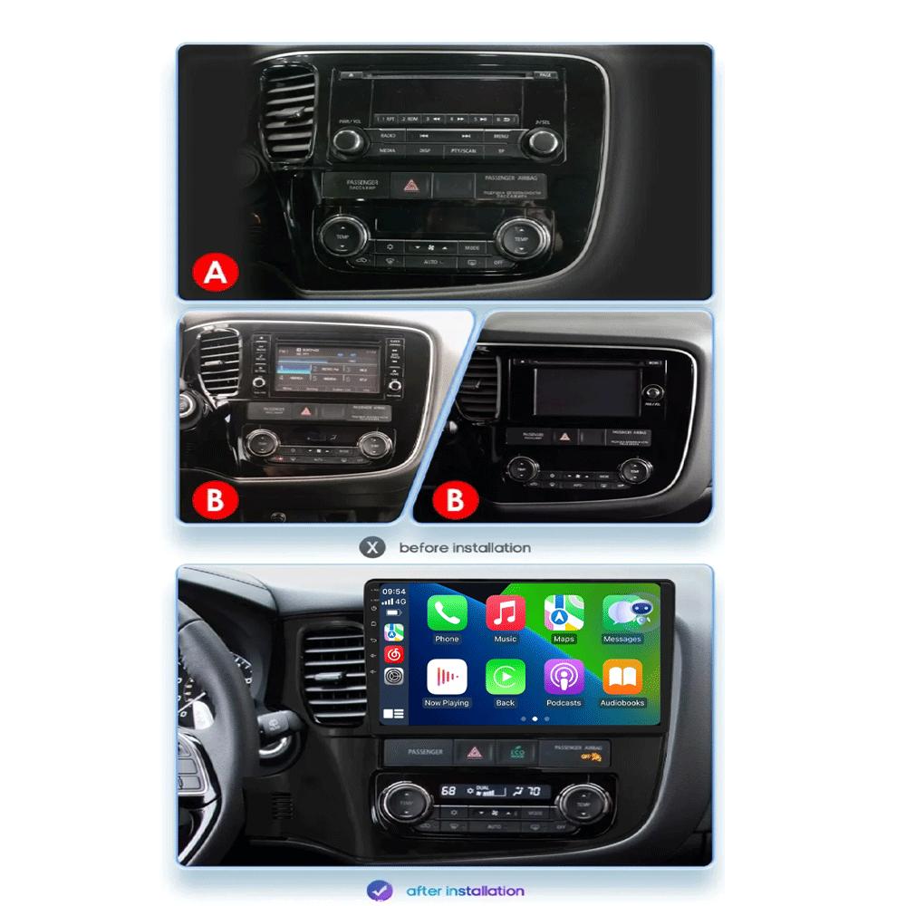 Автомобильное радио Android 14 Carplay для Mitsubishi Outlander 3 GF0W GG0W 2012-2018 Мультимедиа Видео Плеер Навигация Стерео GPS 2din