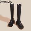 Fashion Platform Heel Women Knee High Boots Fashion Ladies Back Zippers Knight Long Boots Autumn Winter Women's Footwear
