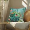 Pokemon Grass Type Collection Anime Plush Pillow Cover Soft Short Plush Cushion Cover For Sofa Bedroom Home Decor Gift