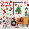 Christmas Wall Decals Christmas Tree Wall Stickers Xmas Ball Fireplace Decals Stickers Removable Merry Christmas Wall Decoration