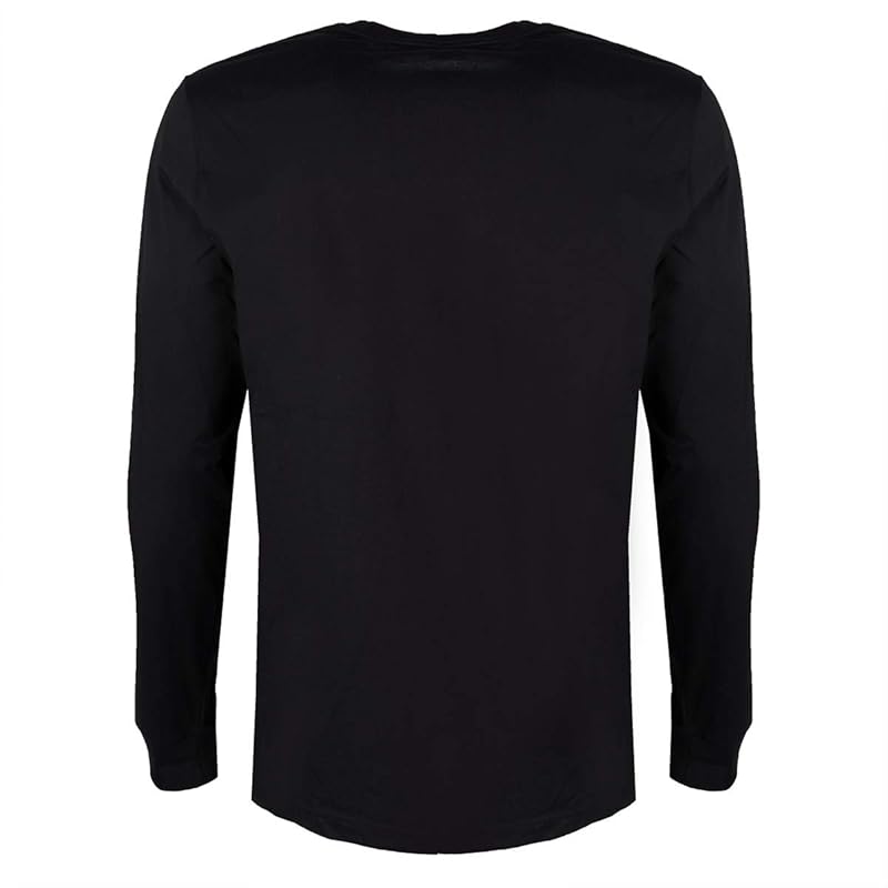 Футболка с длинным рукавом DIESEL с длинным рукавом и принтом логотипа бренда Ron T 00S2GR R091B 900 S с круглым вырезом для мужчин и женщин, 100% хлопок (черный)