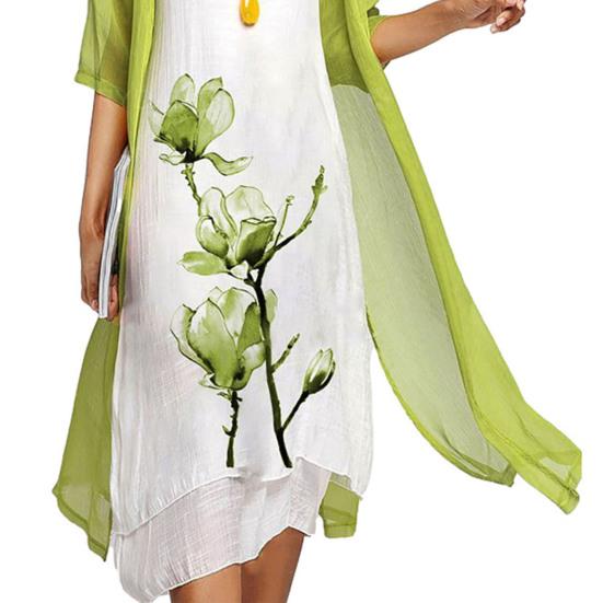 Женское летнее облегающее платье с круглым вырезом и принтом, повседневные длинные платья