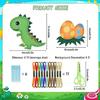 Kids Sewing Kit 14 Pieces Dinosaur Felt Craft Set, DIY Beginner Sewing Kit with Stuffing Yarn Scissors, Educational Creative Art Gift for Boys Girls