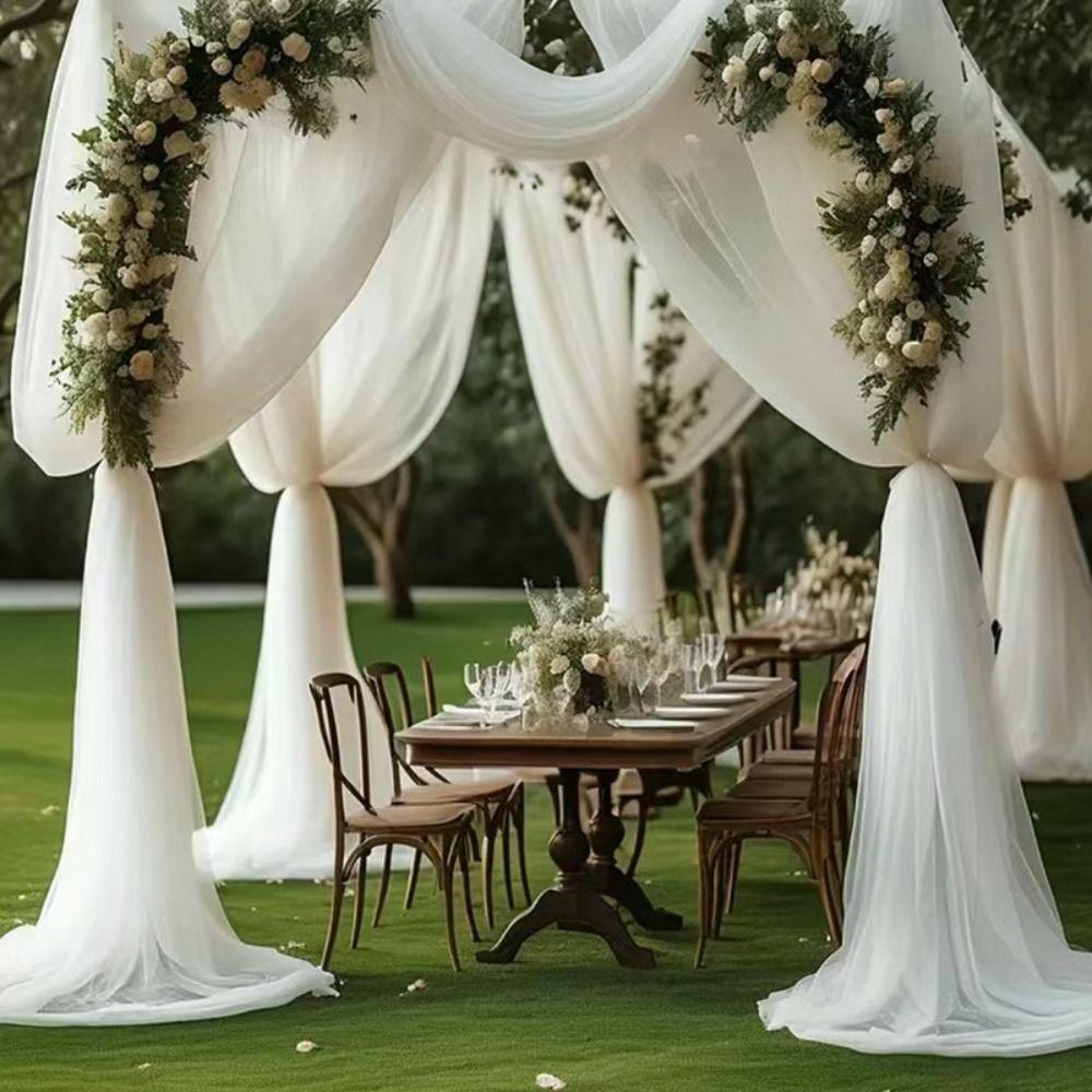 White Pink Wedding Tulle Arch Elegant Backdrop Fabric Arch Draping Fabric  Birthday Party