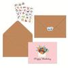 20 Pieces/set Cute  Cartoon Birthday Cards with Envelope Sticker Birthday Party Invitation Greeting Card