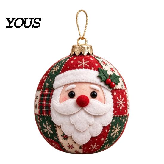 Decorative Fabric Patchwork Crafts Christmas Ball DIY Kit, Ornament Sewing Xmas Holiday Craft Projects for Adults Kit Adults, Handmade Tree Decoration