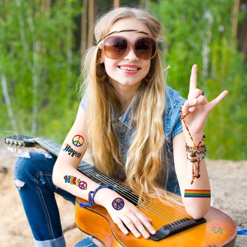 10pcs/set -Peace Love Waterproof Tattoo Stickers Face Stickers Men and Women Party Tattoo Stickers