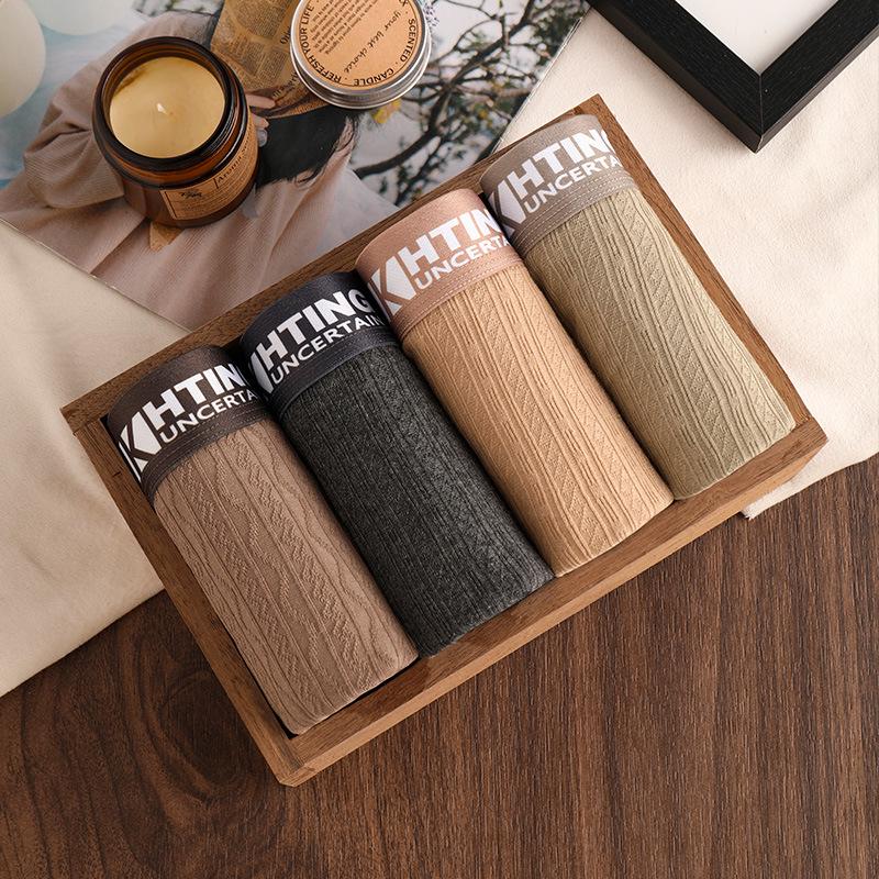 Men's Solid Color Cotton Boxer Shorts - Sporty, Comfortable, Breathable Mid-Rise.