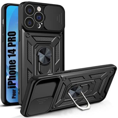 Чехол для iPhone 14 Pro - PROSHOP - Жесткий Противоударный - Кольцо-подставка 360° - Защита Объектива