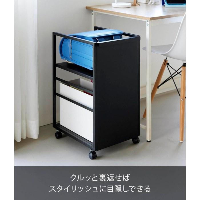 Yamazaki Concealed Wagon Slim Black W33.8xD42.1xH59.8cm (with Casters) Tower 2-Tier Kitchen Wagon Storage Wagon 8469