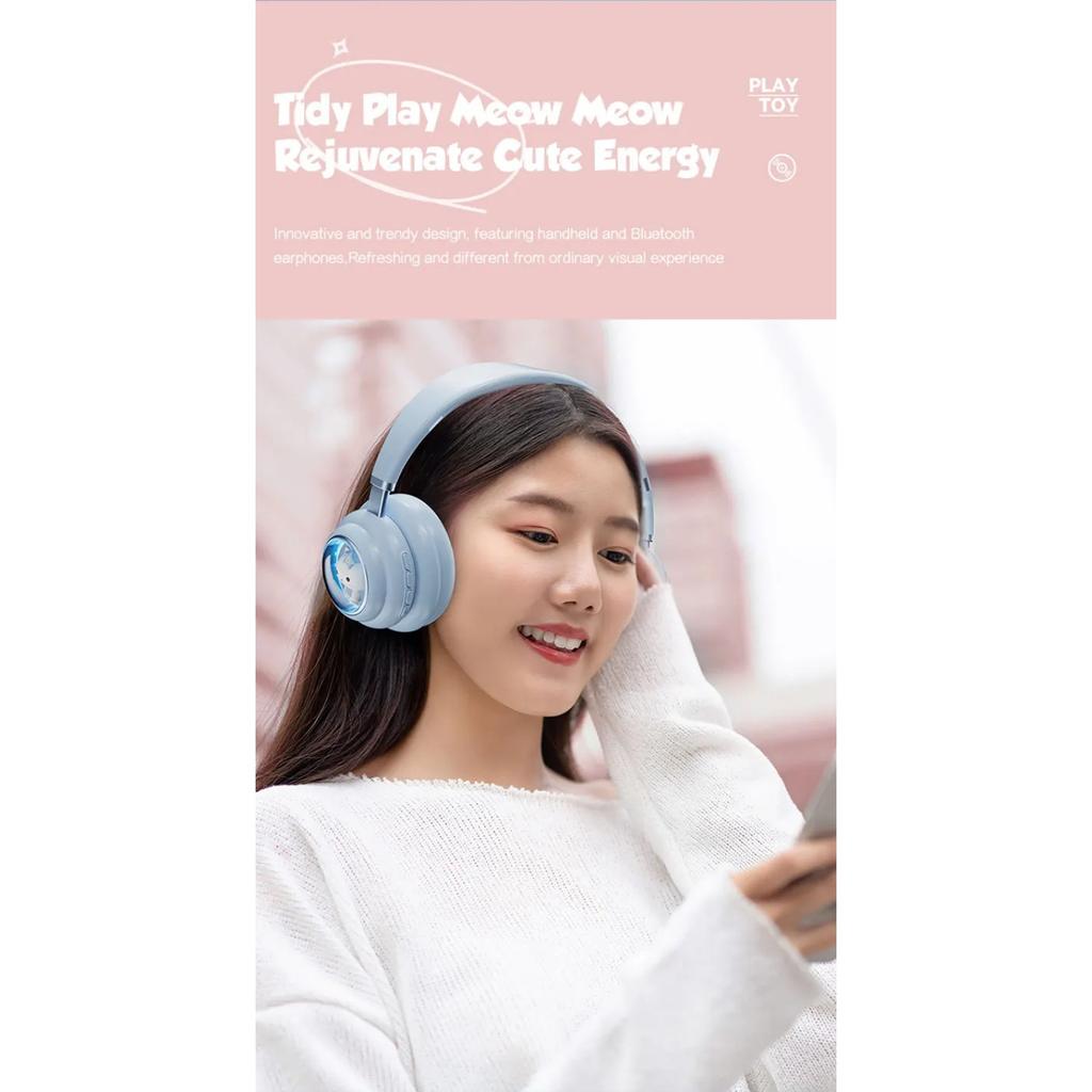 Девочки RGB свет милый кот беспроводная Bluetooth гарнитура космическая капсула наушники с микрофоном дети девочки подарки
