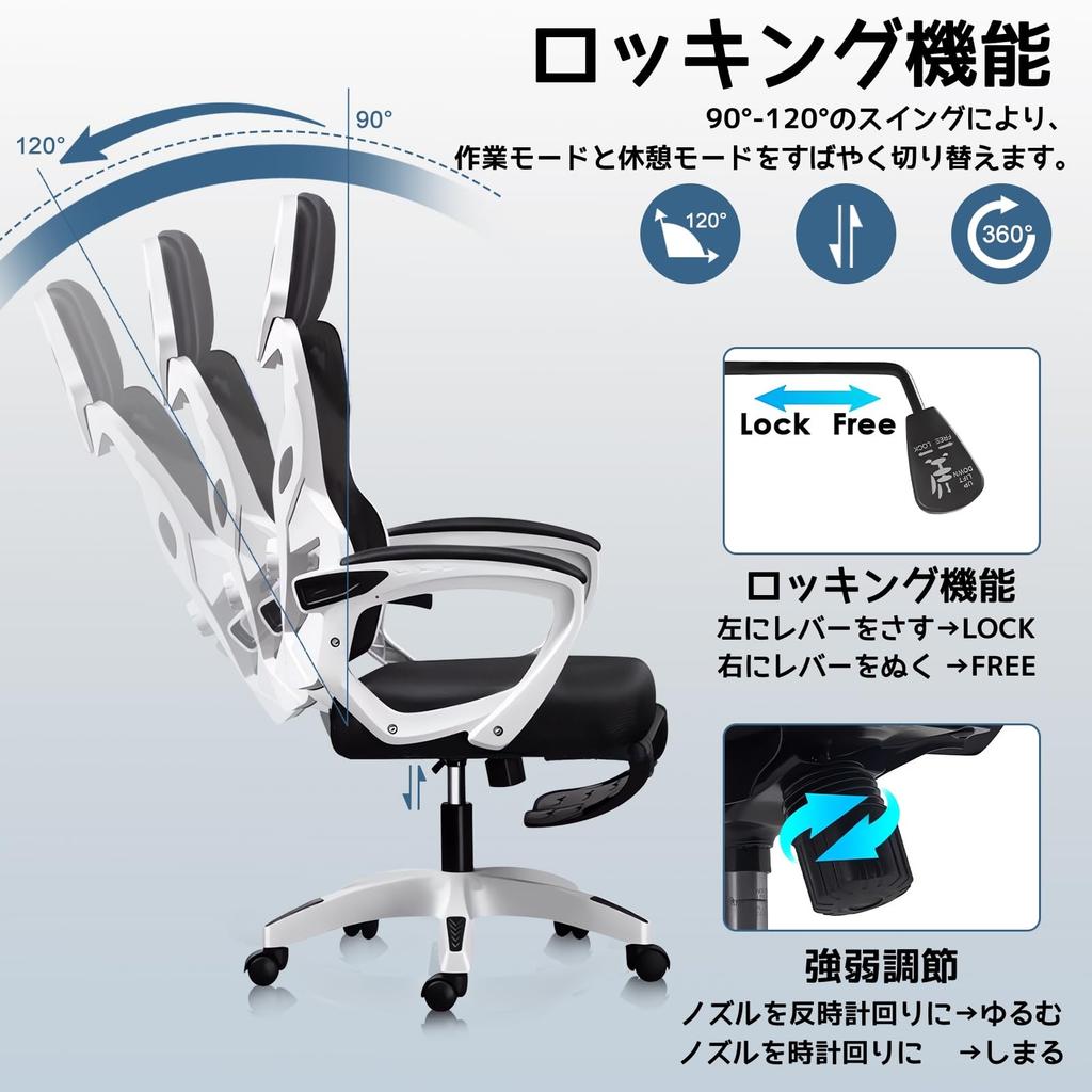 EdoErgo Office No Ergonomic No Lower Back Adjustable Lumbar Excellent Rocking Retractable Approximately 135 Degree PC Computer Ergonomic Work Office