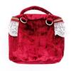 Ado Mizumori Lace and Velour 2-way Vanity Bag Wine Red