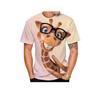 Summer Fun Men's T-Shirt Top 3D Printed Giraffe Animal T-Shirt O-Neck Oversized Shirt Men's Clothing
