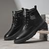 Autumn Men's New High Top Men's Trendy Versatile Thick Soled Workwear Casual Black Short Boots