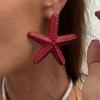 Boho Colorful Metal Big Starfish Pendant Necklace Earrings For Women Summer Y2K Jewelry Gift