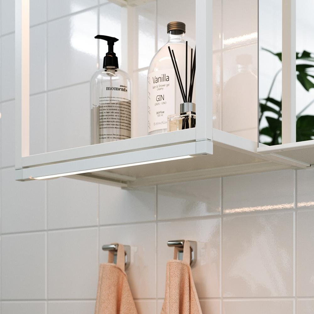 IKEA SILVERGLANS Светодиодный потолочный светильник для ванной комнаты с регулируемой яркостью, белый, 40 см