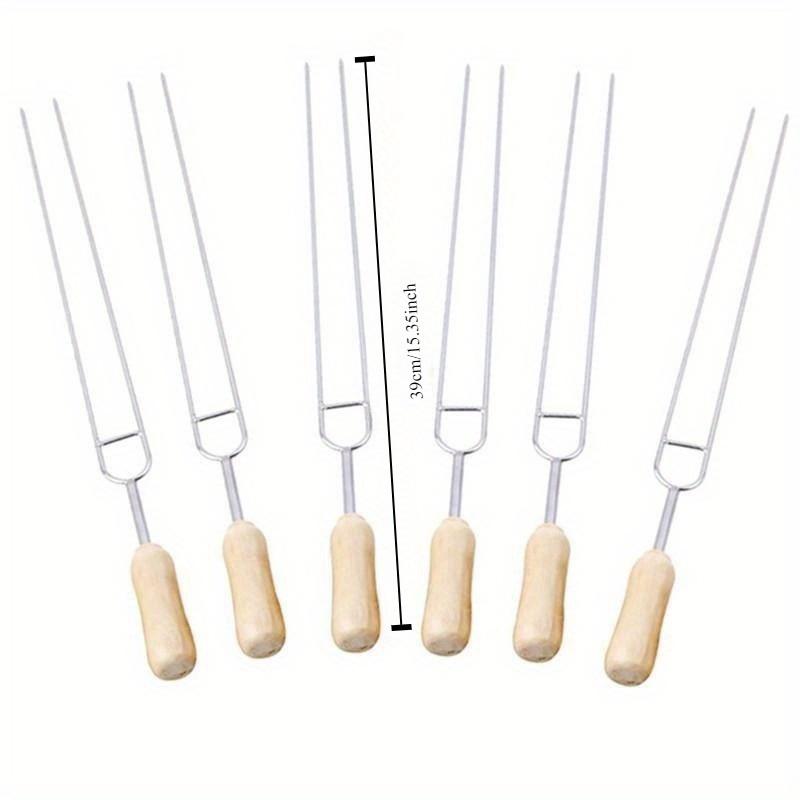 6 шт./набор инструментов для барбекю из нержавеющей стали, вилка для гриля мяса в форме буквы U, держатель для кукурузы для приготовления пищи на открытом воздухе, вилка для барбекю, инструмент