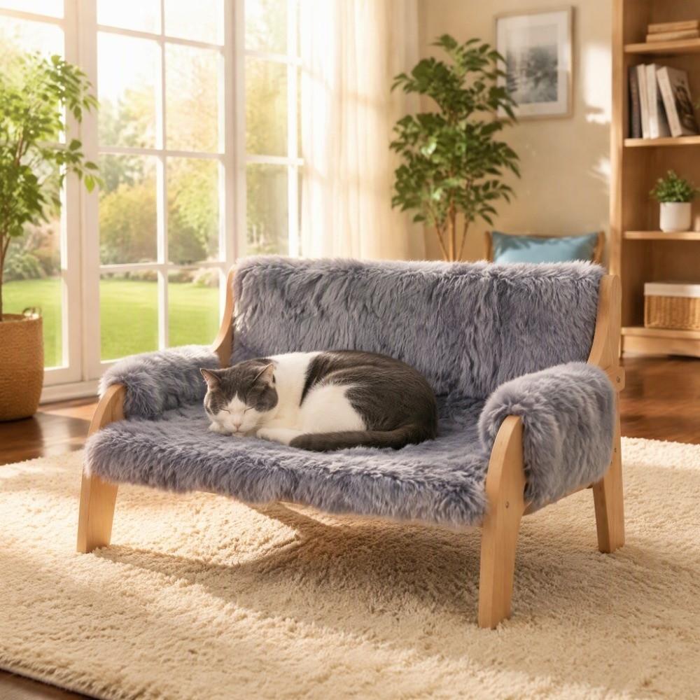Moisture-Proof Pet Sofa Bed Removable Cat Lounge Chair Universal Winter Cat Nest for Cats Dogs