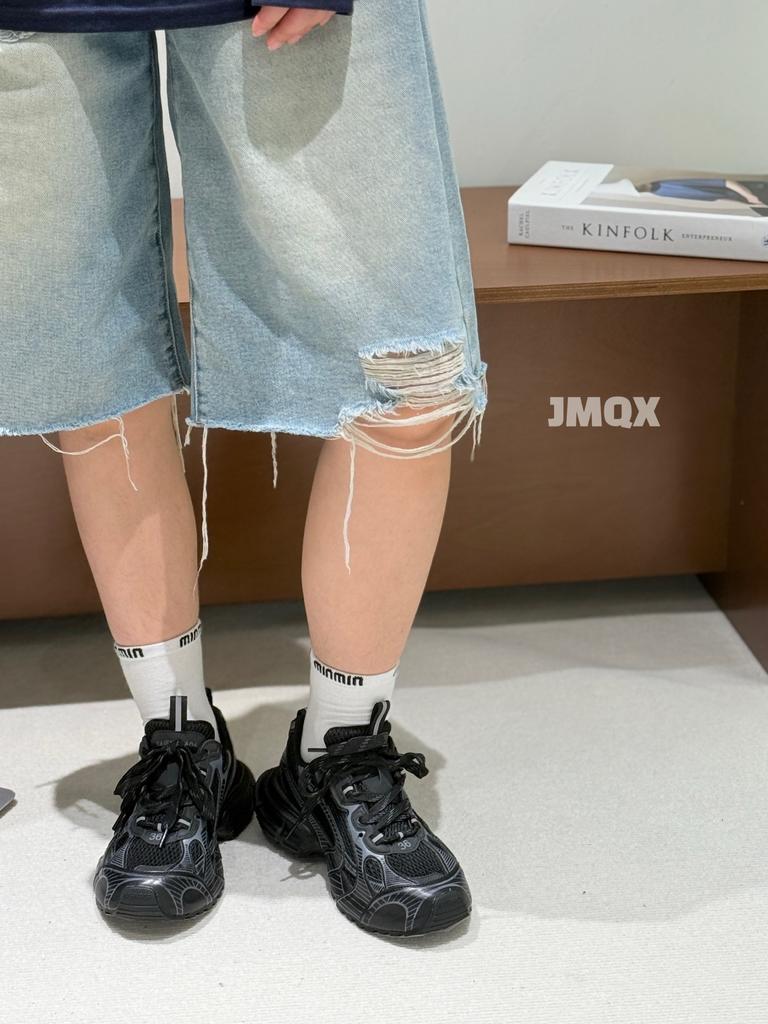 2025 Модный жареный уличный стиль~ Кожаные ретро старые кроссовки на платформе, женские легкие дышащие сетчатые спортивные и повседневные туфли