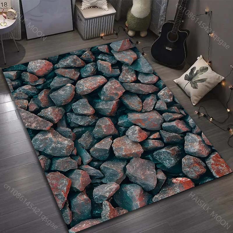 1 шт. Ковер с принтом каменных блоков для спальни, гостиной, прикроватный, под диван, напольный коврик, современный домашний декор, ковер, большой размер
