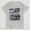 Here Comes Trouble 100% Cotton Summer Casual Cool Loose T-Shirt