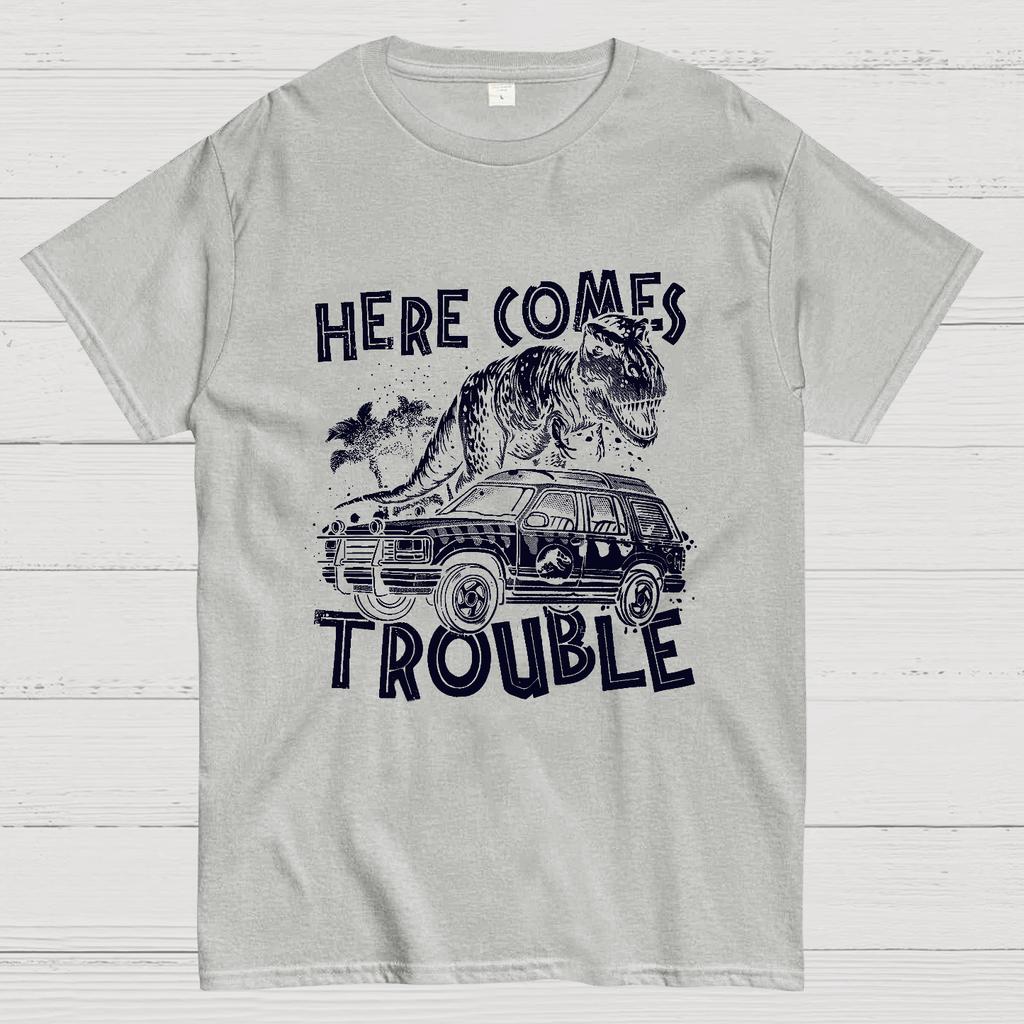 Here Comes Trouble 100% Cotton Summer Casual Cool Loose T-Shirt