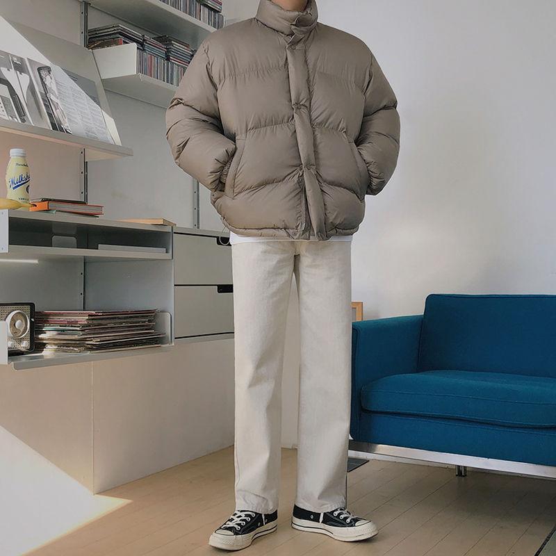 Мужское короткое хлопковое пальто с воротником-стойкой, зимнее корейское свободное и модное утолщенное хлопковое пальто, пальто-хлеб, куртка с хлопковой подкладкой