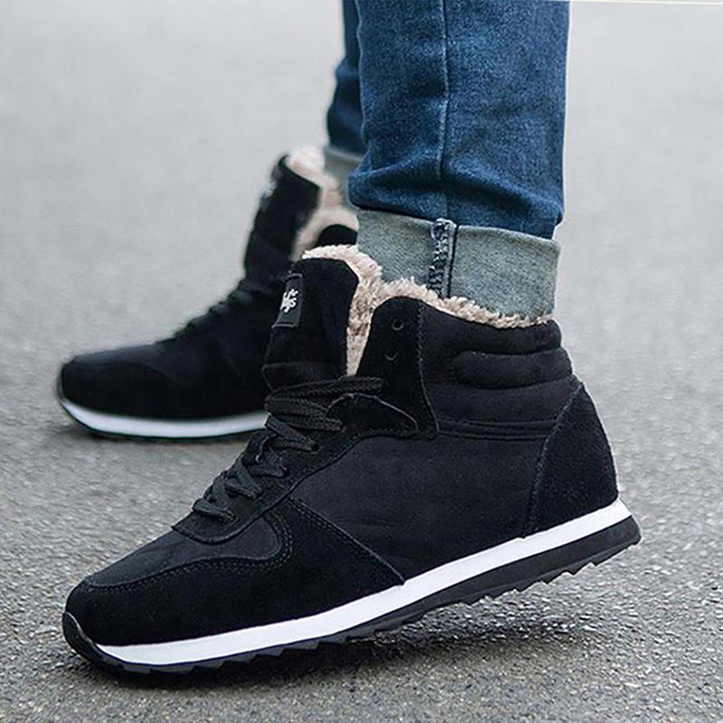 Мужские ботинки, теплая зимняя обувь на меху, мужские зимние ботинки, ботильоны на шнуровке, мужская зимняя обувь, кроссовки