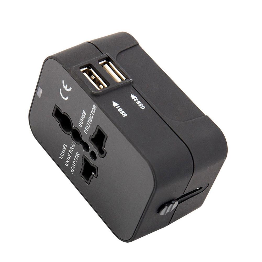 Универсальный дорожный адаптер Многоконтактная вилка Двойной USB 2 порта Розетка Зарядное устройство Конвертер Вилка ЕС США Великобритания Австралия в наличии