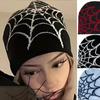 Fashion Knitting Spider Web Design Hat for Men Women Pullover Pile Cap  Goth Warm Beanie Hats New Hip-hop Street Cap