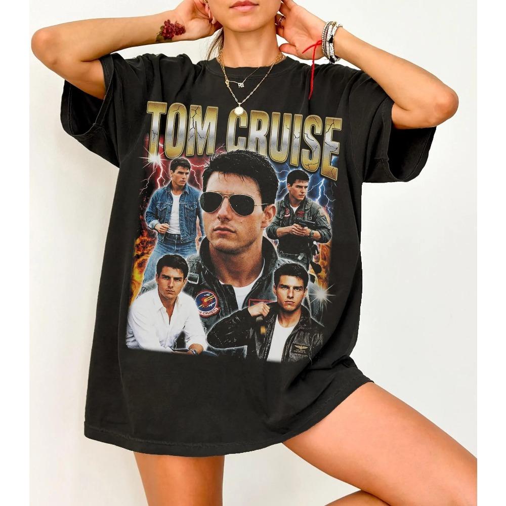 Ретро-футболка Тома Круза 90-х Top Gun Маверик Пиратская хип-хоп футболка Ретро-футболка киноактера Подарок фанату