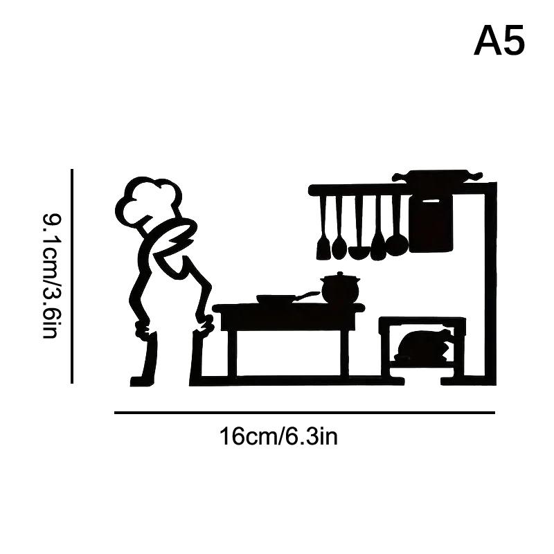 Minimalist Line Art Stickers Door Sticker Bedroom, Kitchen, Bathroom Sign Cartoon Character Design Home Decoration