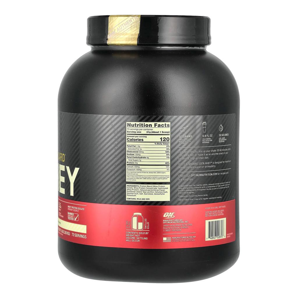 Whey Protein Vanilla Ice Cream (2.27 Kg), Gold Standard 100% Whey Vanilla Ice Cream, Optimum Nutrition