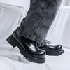 Кожаные туфли мужские осенне-зимние молодежные повседневные туфли дерби в британском стиле на платформе черные ботинки Martin 1098-R