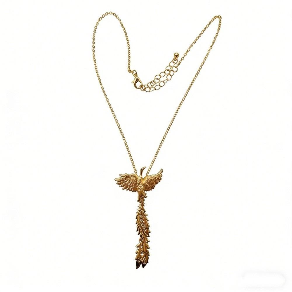 Exaggerated Phoenix Wings Necklace Gold Color Jewelry Set New Long Tassel Earrings  Women