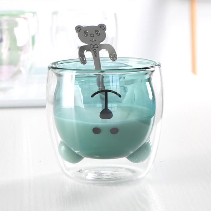 MULTIPOTENT Cute Bear Double-Wall Glass Mug