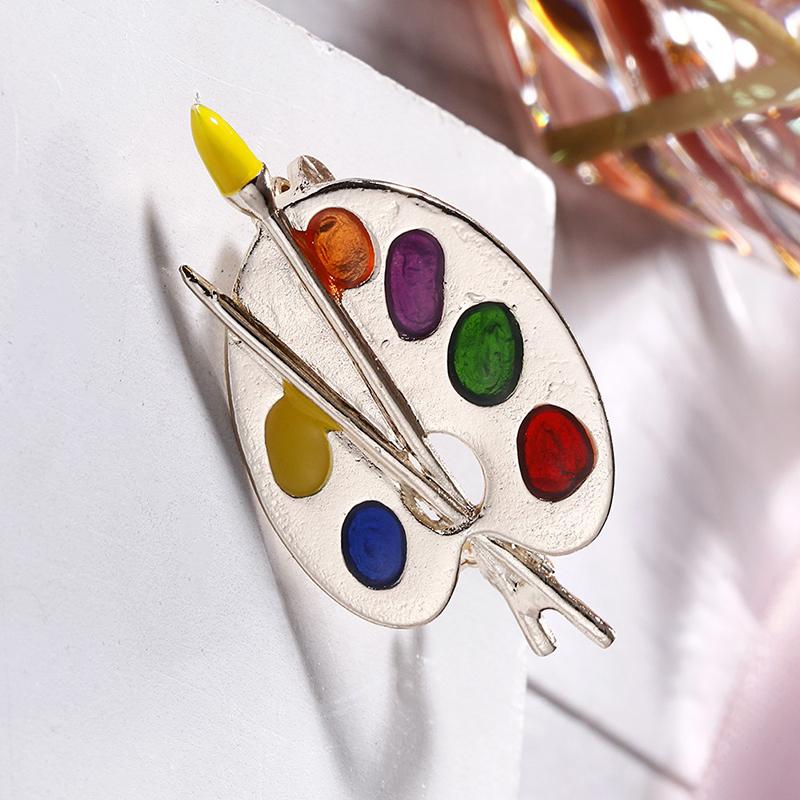 Брошь Красочная Эмаль Художник Палитра Булавка Корсаж Брошь Женские Ювелирные Изделия