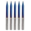 5Pcs 2 Flutes Straight Grooves V Bits Engraving Tools Blue 4mm Shank Cutter 4 X 0.3 X 30mm