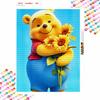 Disney Diamond Art Painting Kit – Winnie the Pooh Sunflowers Craft, Home Wall Decor, Handmade Gift